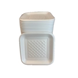 Bark and Lindy Craft Foam Trays, White, 5 1/4" x 5 1/4" x 1/2" Inches, 100 Pack