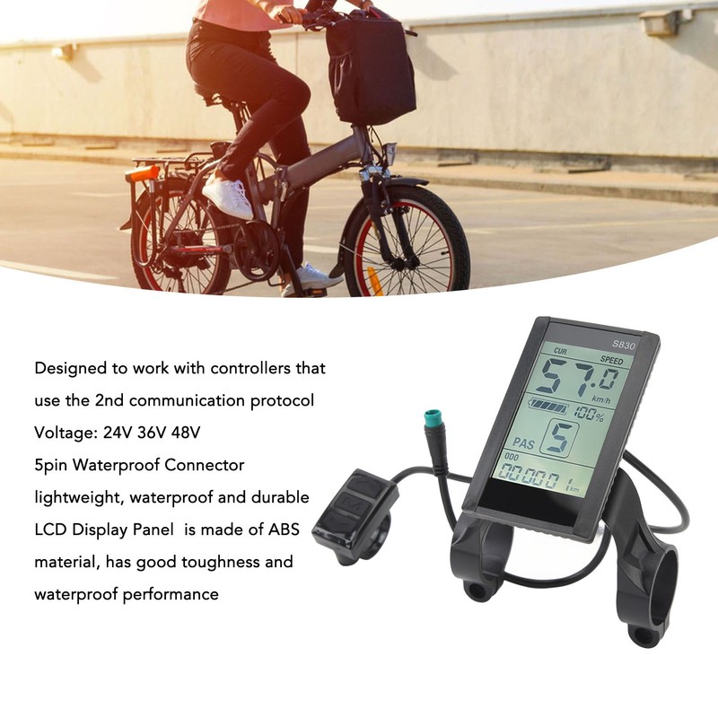 Electric Bike LCD Display Panel 24V 36V 48V LCD S830