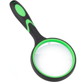 Timotech Lupa de Mano 10X Portátil, Lupa para Leer y Lectura de Adultos Mayores, con Mango Antideslizante, Ideal para Niños, Pasatiempos, Exploración 