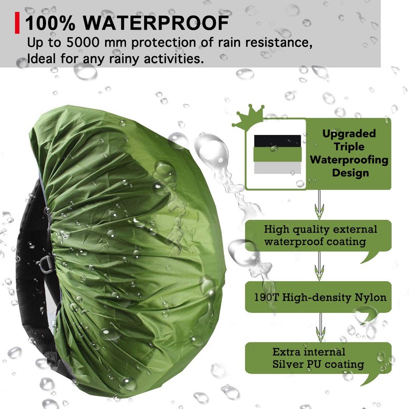 Frelaxy Waterproof Backpack Rain Cover, Upgraded Triple Waterproofing, Antislip Cross
