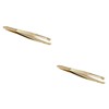 Ipetboom 2pcs Stainless Steel Gold-plated Eyebrow Tweezers Comb for Precision