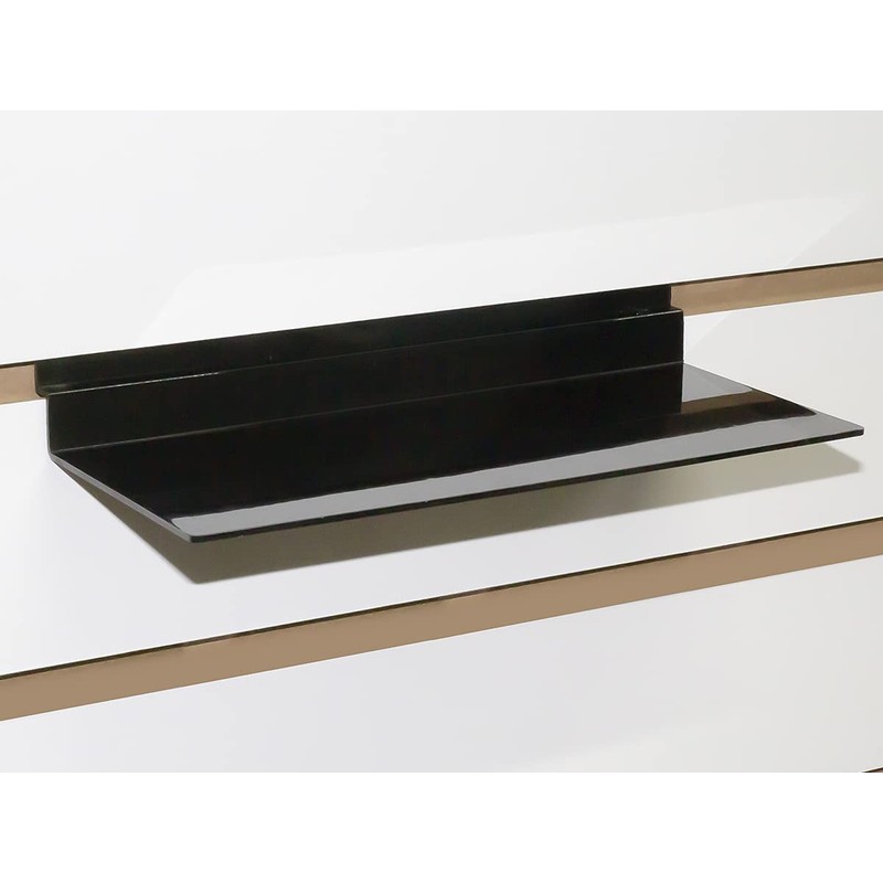 ZAPATERA DE ACRILICO PARA PANEL RANURADO | 50 PZAS (NEGRO)