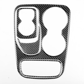 NVCNX Real Premium Carbon Fiber Accessories for Dodge Durango 2014-2017 2015 2016 Car Center Console Gear Shift Panel Cover Interior Trim Kit Sticker Decal 4PCs for 6-cylinders Style D