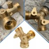 Unbranded 3/4" Solid Brass Double Two Way Tap Garden Connector