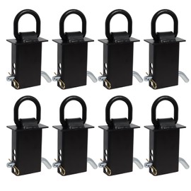 Trailer Stake Pocket D Ring 16200lbs Heavy Duty Removable Adjustable D-Ring Stake Pocket Tie Downs for Utility Trailers, Flatbed Trucks w/ 1/2" Hitch Pin (Black, 8PCS)