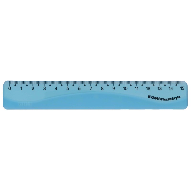 KUM AZ2290116-B Flexi Style Ruler 15 cm Blue Flexible Pack