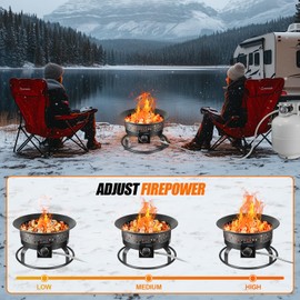 GasBRUH 19″ Outdoor Portable Propane Fire Pit with Grill Grate, Cover&Carry Handle,Fireplace,60,000 BTU Propane Firepit,Portable Gas Fire Pit for Outside Patio, Camping,RV, Smokeless Gas Firebowl