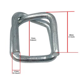 NVOYAJUAN Heavy Duty Galvanized Wire Buckle for 1/2" Width Cord Strapping (Pack of 100)-Wire Buckles with Galvanized Coating