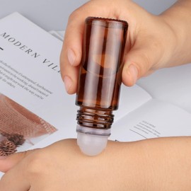ZhangyiHot 2Pcs Brown 50ml Glass Essential Oil Roller Bottles Refillable Roll on Bottles Empty Deodorant Bottle Containers Rollerball Bottles for Fragrance Roller Bottles Refillable Containers Tools