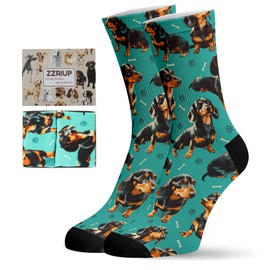 ZZRIUP Dogs Socks for Women Men, Novelty Gifts for Dogs Lover, Dog Mom Gifts for Women Wife, Dog Dad Gifts, Dachshund, One Size