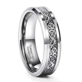 Frank S.Burton 6mm Celtic Dragon Wedding Band Men Women Tungsten Ring Comfort Fit Size 9.5