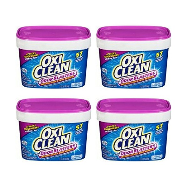 OxiClean with Odor Blasters Versatile Stain & Odor Remover 3 lb Tub - Pack of 4