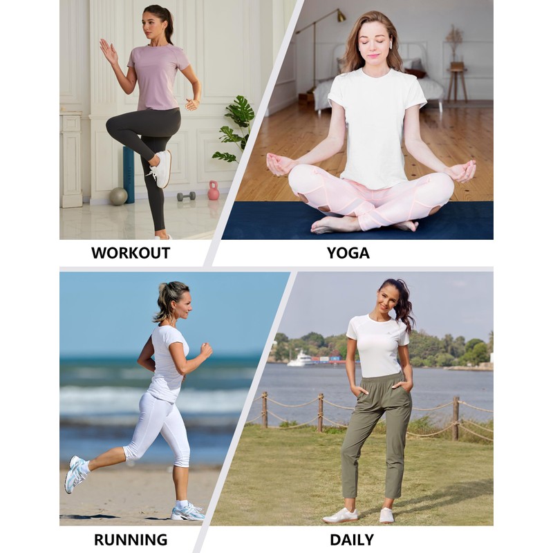 Pioneer Camp Women's Workout Tops Short Sleeve Athletic Shirts Moisture