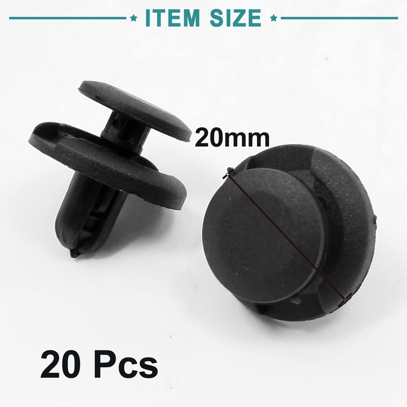 ACROPIX 7mm Hole Universal Push Fasteners Rivets Fender Clips Black