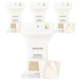 Urban Leaves Unbleached, non-fluorescent 3-ply cotton pad, 80 packs, 4 pieces / 어반리브즈 무표백 무형광 3겹 화장솜, 80개입, 4개