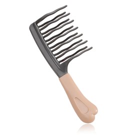 Upgraded Wide Tooth Comb for Curls, Detangling Comb with Double Row Wavy Tooth for Curly/Wavy/Thick/Long/Wet & Dry Hair, Detangler Hair Brush Large Tooth Shower Hair Comb for Women Girl Men (Gray)