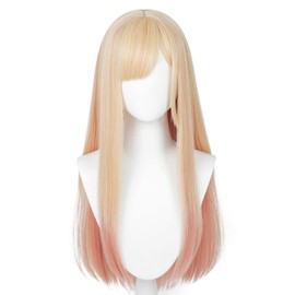 Kitagawa Umu Cosplay Wig, The Dress-Up Doll Is In Love Wig Cosplay Photography Festival Marin Gold Pink Gradient White Merche Wig, For Photography Costume, Kostum Wig Net (Yellow)