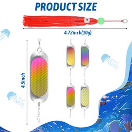 LaRandom 4 Flashers 8 Hoochies Kokanee Salmon Trolling Lures Pre-rigged
