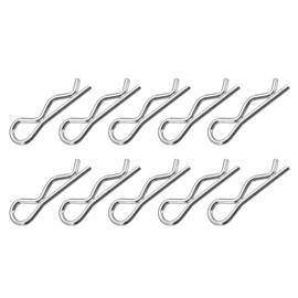 METALLIXITY 1.6mm x 28mm 100pcs Carbon Steel R Shape Spring Clip Pin Hook Pin Lock System Silver Tone