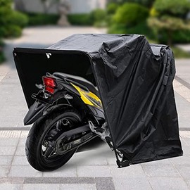 Motorcycle Garage 270 x 105 x 155 cm Outdoor Motorcycle Cover Foldable Garage Sturdy Metal Frame Motorcycle Tarpaulin Waterproof Weatherproof Snow Carport Motorcycle Garage for Motorcycles and Firewood