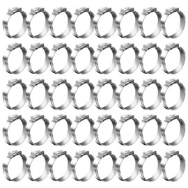 YTKavq Single Ear Hose Clamps,7.8mm-9.5mm 304 Stainless Steel Hose Clamp Tool for Pipe Fitting Connections(40 Pcs)