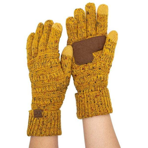 Auline Collection C.C Unisex Cable Knit Winter Warm Anti-Slip Touchscreen