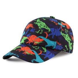 XIAOHAWANG Summer Baseball Cap for Boys Girls Adjustable Sports Cap Children with Dinosaur Embroidery Peaked Cap Children UV Protection 2–6 Years