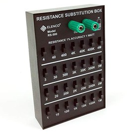 Elenco Resistance Substitution Box | Resistance Range From 1Î© To 11, 111 , 110MÎ© | 1% Precision: 1Î©-40kÎ©- 1 Watt/ 100kÎ©- 4MÎ©- 1/2 Watt