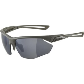 ALPINA Nylos HR Mirrored and Shatterproof Sports and Cycling Glasses with 100% UV Protection for Adults, Moon Grey Matt, One Size