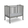Delta Children Delta Children Folding Portable Mini Baby Crib with 1.5-inch Mattress - Greenguard Gold Certified, Grey