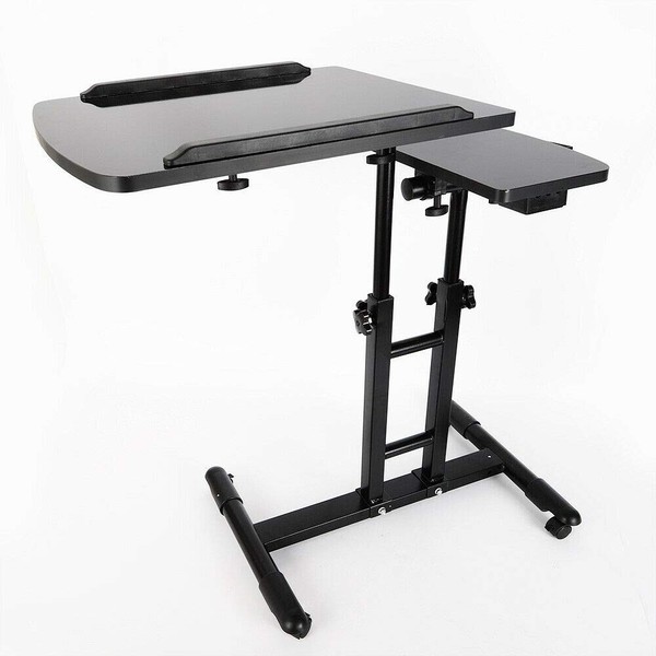 DENESTUS Double Countertops Portable Large Mobile Tattoo Work Station Stand Tattoo Lifiting Work Desk with Wheels Table Adjustable