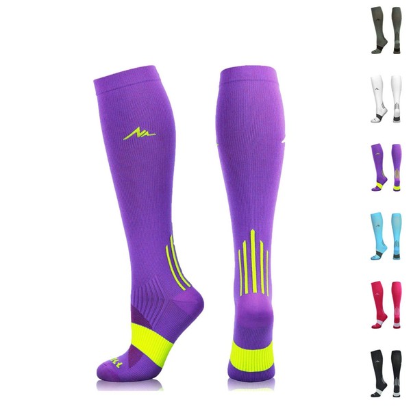 NEWZILL Compression Socks U.S Olympic Fencer Recommend for Men & Women 20-30mmHg (Purple, S/M)