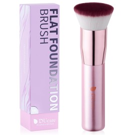 Foundation Brush,Flat Top Kabuki Brush Synthetic Professional Makeup Brush Liquid Blending Mineral Powder Buffing Stippling Makeup Tools,Purple