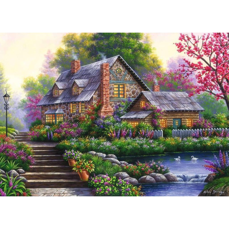 Ravensburger Puzzle 12000464 Romantic Cottage Puzzle 1000 Pieces for Adults