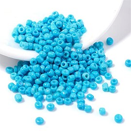 Auvoau 3mm Glass Seed Seed Beads Opaque Blue About 5000pcs/150Grams 8/0 Small Craft Beads for DIY Bracelet Necklaces Craft Jewelry Making Supplies