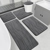 YIHOUSE Memory Foam Grey Bathroom Rug Sets 5 Piece, Ultra