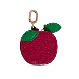 Leather Coin Purse with KeyChain Mini Zipper Fruit Coin Purse Pouch Cute Fruit Charm for Keys,Bag,Backpack(Apple)