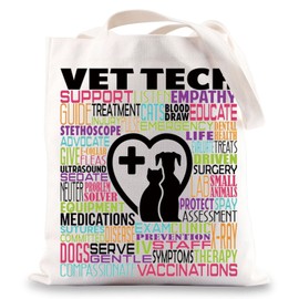 BWWKTOP Vet Tech Tote Bag Veterinarian Gifts Veterinarian Shoulder Bag Vet Tech Week Gifts (Vet Tech Tg)