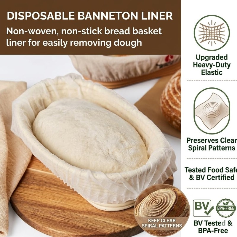 100 Pcs Banneton Proofing Basket Liners, Sourdough Bread Proving Basket