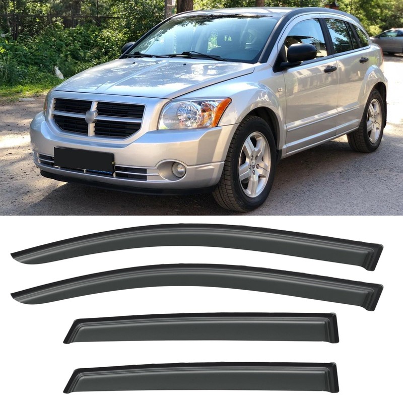 YQAUTEC Window Visors Rain Guards for 2007-2012 Dodge Caliber Sedan,