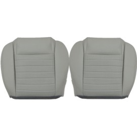 AOUTTUOA Driver and Passenger Side Bottom Replacement Leather Perforated Seat Cover Gray Compatible with Ford Mustang GT 2-Door 2005 2006 2007 2008 2009