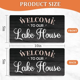 Lake Sign Wall Art River House Decor Welcome Door Sign Outdoor Outside Porch Decor Lake Farmhouse Rustic Decoration 10x5 Inches PVC Hanging Plaque 2 Holes for Easy Hanging