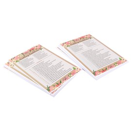 Bridal Shower Game Cards - 50 Wedding Traditions Game Sheets and 2 Answer Keys for Bride-to-Be Bachelorette, Engagement, Wedding Party, Floral Pink Pattern, 6 x 9 Inches
