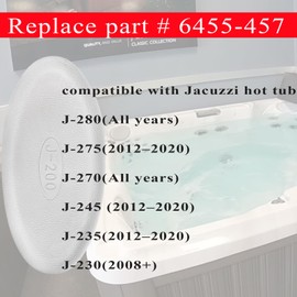 Generic 2472-828 Replacement Headrest Pillow for Jacuzzi J-200 Model Spas J-270, J-275 J-280 J-230, J-235, J-245, Gray