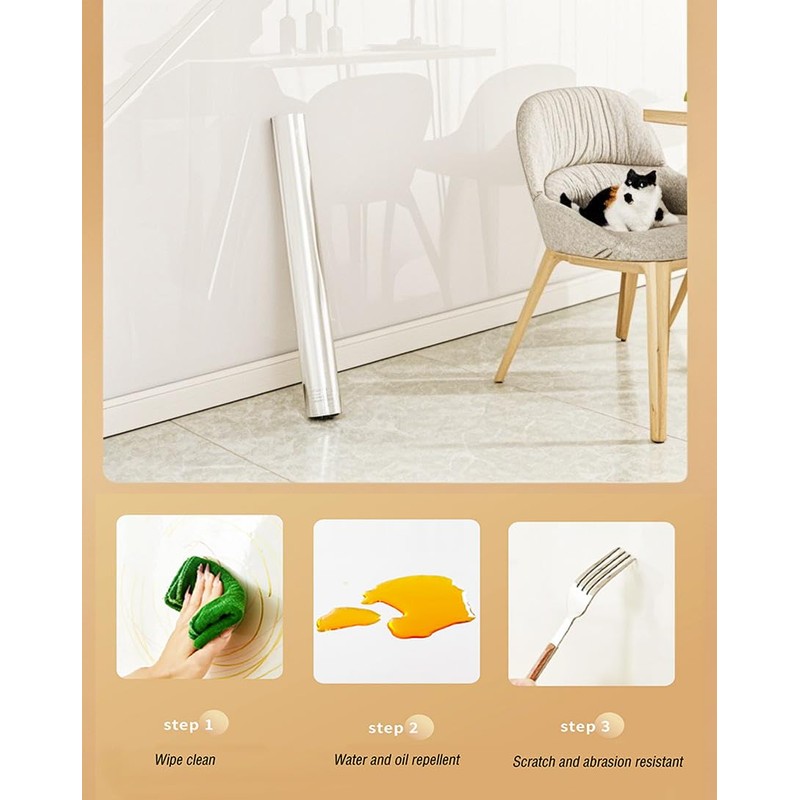 Electrostatic Wall Protective Film - Clear Contact Paper Roll ,