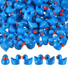 MiniInflat 150 Pcs Mini Resin Ducks Miniature Ducks Tiny Duckies Figures for Home Prank Game Micro Landscape Aquarium Dollhouse Ornament Mini Ducks DIY Terrarium and Handmade School (Dark Blue)