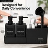 Kitchen Soap Dispenser Set for Sink Organization – 4-in-1 Black
