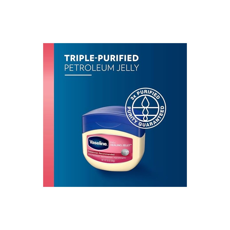 Vaseline 100% Pure Petroleum Jelly, Baby 13 Ounce (Pack of