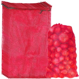SynHHergyx 50Pcs Extra Large Mesh Produce Bags, 60 lbs Onion Bag 21” x 32” Reusable Washable Breathable Vegetable Storage Net Bags with Drawstring for Firewood Onions Potatoes Carrot Corn Crawfish