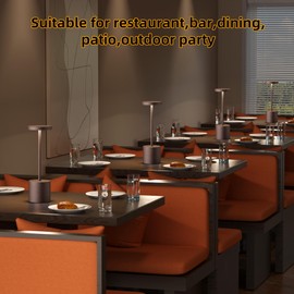 JALVDE Cordless Table Lamps Rechargeable - Outdoor Portable LED Table Light 5000mAh Battery Operated Lamp 3 Color Stepless Dimming with Memory Function for Restaurant Dining Patio 2Pack Rust